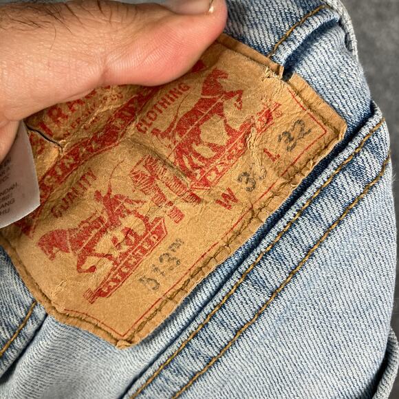 Levi's 513 Jeans Mens 30x32 Light Wash Slim Straight Fit Stretch Denim Pants - Picture 3 of 12